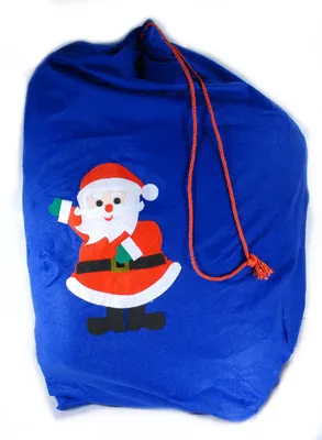 Produktbild von Blauer Weihnachtsmann Sack 63 x 100 cm - Nikolaus Sack mit Band