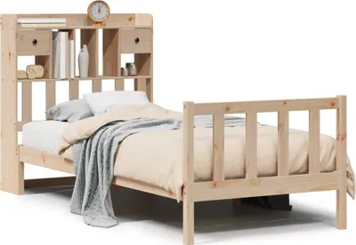 Produktbild von Massivholzbett mit Regal ohne Matratze 90x190 cm Kiefer