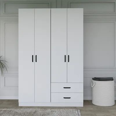 Immagine prodotto di Skye Decor, Yaman 1600-033 - Bianco, armadio, bianco opaco, 100% pannelli truciolari rivestiti in melamina, 120 x 45 x 180 cm