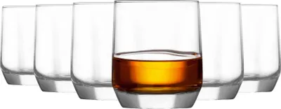 Produktbild von LAV Diamant Whiskygläser - Vintage Style Glas Trinkgläser für Spirituosen, Wasser, Soft Drinks - 310ml - Packung mit 6