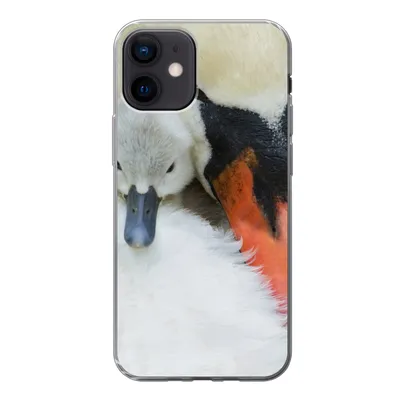 Produktbild von MuchoWow® Handyhülle Schutzhülle Hülle für iPhone 12 Schwan - Küken - Makro Silikon Softcase Handy Hülle - Schutzhülle