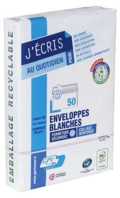Produktbild von GPV Briefumschläge C6 114 x 162 mm weiß ohne Fenster 50 Briefumschläge