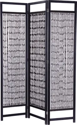 Produktbild von RAUMTEILER "COSMO" | Holz, Geknüpftes Garn, 166cm | Paravent | Farbe: schwarz