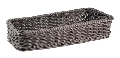 Produktbild von Kobolo Displaykorb Kunststoffkorb Regalkorb Bäckerkorb aus Polyrattan 60x30x12 cm - Aufbewahrung Ablage Korb