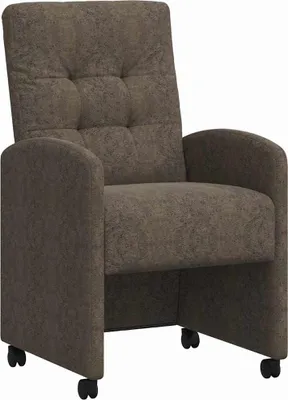 Produktbild von vidaXL Esszimmerstühle mit Rollen 2 pcs Dunkelgrau 58 x 67 x 97 cm