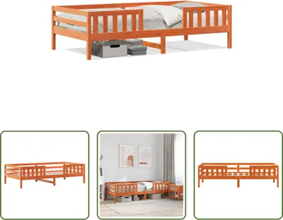 Produktbild von The Living Store Massivholzbett ohne Matratze Wachsbraun 100x200 Kiefernholz