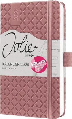 Image de sigel J6128 sigel Calendrier de poche Jolie Flair 2026, similicuir,brun rouille