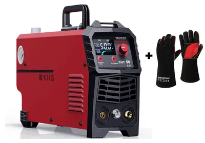 Imagen del producto de Cortador de plasma - Máquina de corte por plasma - Dispositivo de corte por plasma - Soldadura inverter digital - con guantes