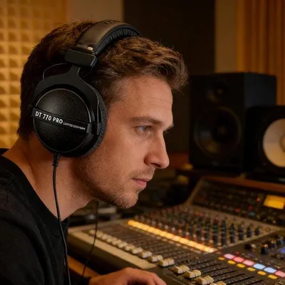 Productafbeelding van Defean vervangende oorkussens 2-in-1 met hoofdband, geschikt voor Beyerdynamic DT770/DT770M/DT770 Pro