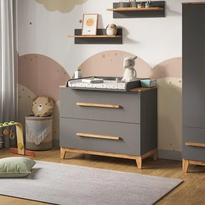 Immagine prodotto di Fasciatoio Vitalispa Malia Grigio/Artisan 108 x 98 cm con fasciatoio, Model 58353