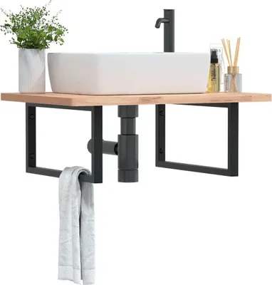 Produktbild von Design Waschtisch-Halterungen 2 Stk. Schwarz Rechteckig Stahl, Zaunzubehör 2024 Neu