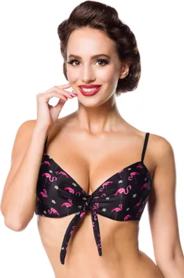 Produktbild von Belsira Damen Bikini Bademode Bikini-Oberteil, Größe:2XL, Farbe:schwarz/rosa