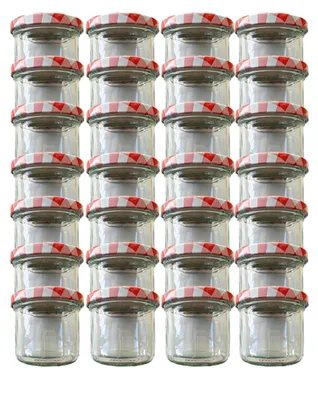 Produktbild von 100 Sturzgläser 125 ml " Etiketten "Marmeladengläser Einmachgläser Einweckgläser To 66 Rot Kariert
