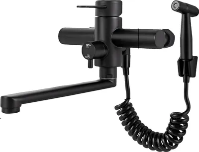 Produktbild von Küchenarmatur, Edelstahl, 360° drehbarer Wasserhahn, schwarz