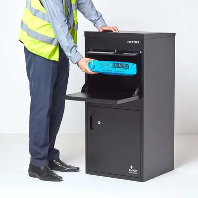 Obrázek produktu pro SMART PARCEL BOX™ Extra velká poštovní schránka na balíky, zadní a přední vyjmutí, černá