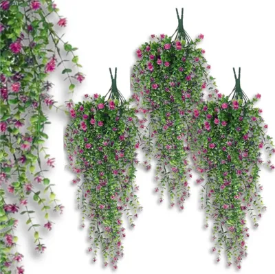 Immagine prodotto di Fiori artificiali decorativi appesi, 3 pezzi, rosa rampicante