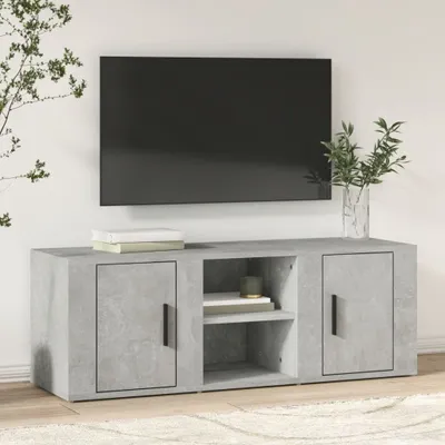 Produktbild von TV-Schrank - TV-Lowboard - Betongrau 100x31,5x35 cm Holzwerkstoff - TV-Regal CC28545