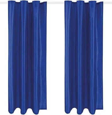 Image de lot de 2 rideaux opaques Alessia avec ruban universel 140x245cm bleu
