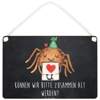 Produktbild von Mr. & Mrs. Panda Schild Spinne Agathe Brief DIN A5 - Kreidetafel - Geschenk, Verliebt, Ich Liebe Dich, Türschild, kleine aufmerksamkeit, Heiratsantrag, Liebesgeschenk