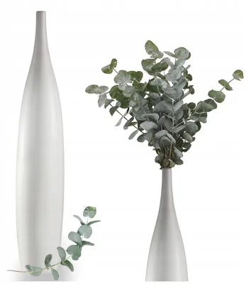Produktbild von Sevilla Hohe weiße Keramik-Bodenvase – 70 cm