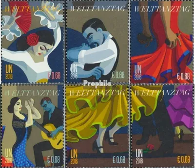Produktbild von Briefmarken UNO - Wien 2016 Mi 905-910 (kompl.Ausg.) postfrisch Welttanztag