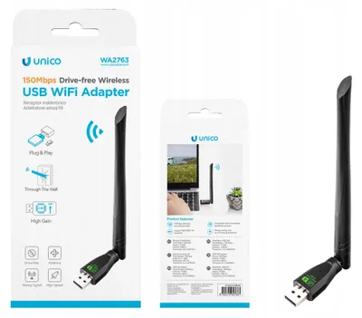 Immagine prodotto di Scheda di rete USB per Wi-Fi con antenna, compatibile con laptop e PC