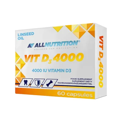 Produktbild von Allnutrition D3 4000 60 Kapseln in Leinöl