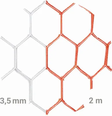 Produktbild von Fußball Fußballtornetze Schachbrett 3,5 mm Polypropylen Tornetze gelb blau