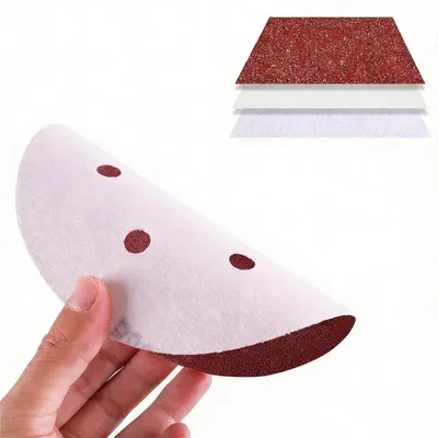 Obrázok produktu pre Brúsne kotúče – brúsny papier na excentrické brúsky – 100 kusov – 12,5 cm – 8 otvorov – suchý zips – zrniteľnosť 40–800 – vhodné na drevo, kov a plast
