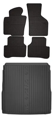 Productafbeelding van Rubberen automatten + kofferbakmat voor Volkswagen Passat B7 2010-2014 (sedan) – 5-delig, zwart, op maat – Wielganizator SolidPRO
