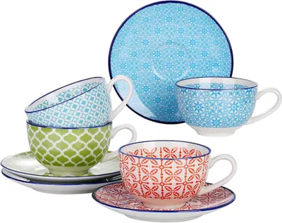 Produktbild von Vancasso Macaron 8-teiliges Kaffeeservice Set bunt, 4 Personen, Tasse Geschirr