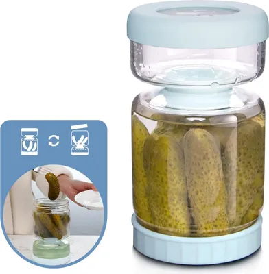 Produktbild von Glas Lebensmittelbehälter mit Sieb - Luftdicht und Auslaufsicher - 1000 ml - Klar