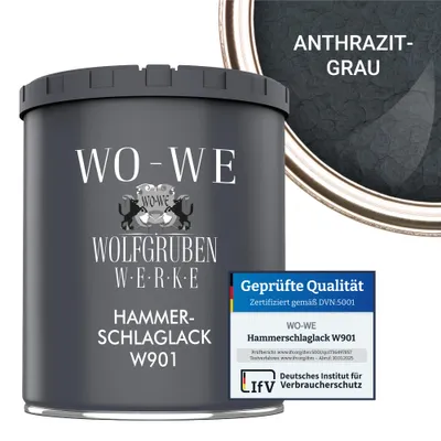 Produktbild von Hammerschlaglack Hammerschlag Effektlack Metallschutzlack W901 Anthrazit Grau - 750ml