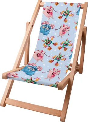 Immagine prodotto di Sdraio per bambini Dreamroots pieghevole in legno fino a 130 kg, sdraio pieghevole con regolazione dell'inclinazione dello schienale a 3 livelli, Funny Monsters