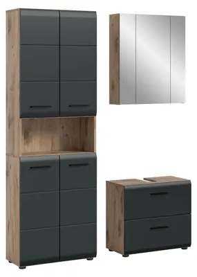 Produktbild von Bad Set Ice | 3-teilig | Nox Oak / schwarz matt