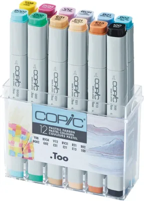 Produktbild von Copic Classic Set Grafikmarker - Umwelt-farben - Nachfüllbar mit Copic Ink - 12Stk