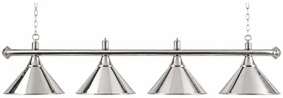 Image de Lampe de billard à 4 abat-jours chromés pour tables de 8 et 9 pieds