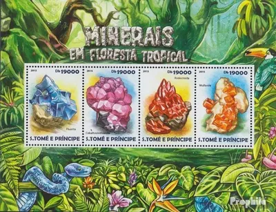 Produktbild von Briefmarken Sao Tome e Principe 2015 Mi 6101-6104 Kleinbogen (kompl. Ausgabe) postfrisch Mineralien