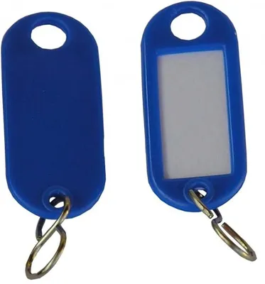 Produktbild von 100 Schlüsselanhänger / Schlüsselschilder  blau S Haken