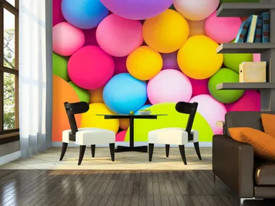 Produktbild von Vlies Fototapete 400x280 cm Tapeten Wandtapete XXL bunt für Kinder Bälle f-C-0069-a-b