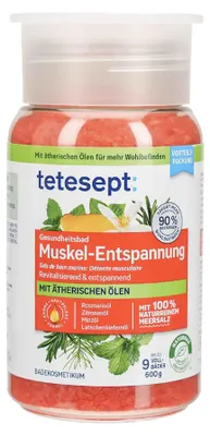 Produktbild von Tetesept Meersalz Muskel-Entspannung, Badesalz, Mehrfarbig, Fest, Unisex, Erwachsene, Flasche