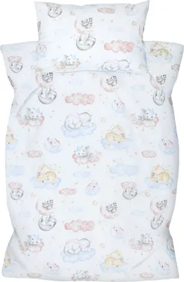 Produktbild von Amilian Kinderbettwäsche 2-teilig 100% Baumwolle Kinder Bettwäsche für Baby Bettbezug 100 x 135 cm, Kopfkissenbezug 40 x 60 cm, Hotelverschluß