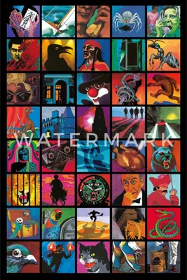 Produktbild von Spreadshirt Die Drei Fragezeichen Covermotive Wandbild Poster 20x30 cm, One size, Weiß