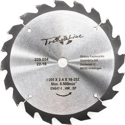 Produktbild von TrendLine HM-Kreissägeblatt Ø 205 mm Bohrung Ø 16 mm