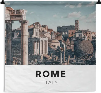 Produktbild von MuchoWow® Wandteppich Wandbehang Rom - Italien - Architektur 90x90 cm Tapisserie Dekoration Wandtuch - Wandaufhänger