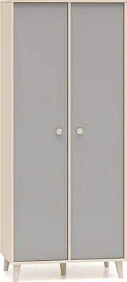 Image de FURNLUX Armoire pour enfants Mevel Gris Et Beige 80cm / Couleur principale : Gris / Dimensions : 80 x 190 x 51 cm