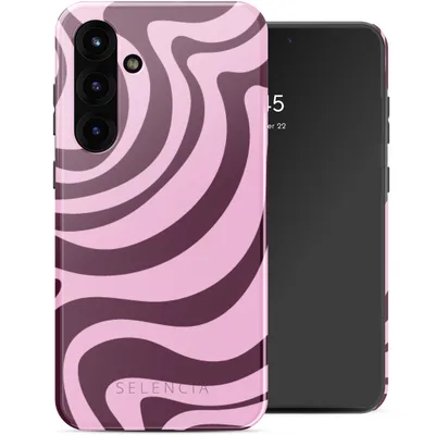 Produktbild von Selencia Vivid Back Cover Samsung Galaxy S25 Plus - Wavy Swirl Pink Plum