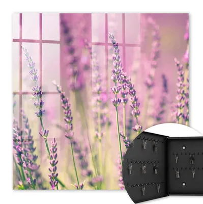Produktbild von Metall Schlüsselkasten 30 x 30 cm - schwarzer Schlüsselschrank zur Wandmontage - wandhängende Schlüsselbox mit Tür - nach links öffnend - Schlüsselaufbewahrung für Flur - Büro - Arbeitszimmer - Werkstatt - Garage - Lila Garten