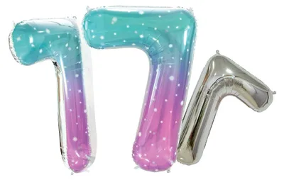Produktbild von XL Folienballon hellblau pink Zahl 7