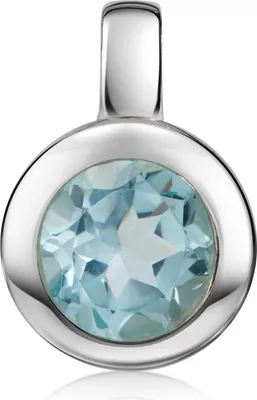 Produktbild von MATERIA by Matthias Wagner Blautopas Anhänger Edelstein Silber 925 blau rund facettiert KA-140-Blautopas